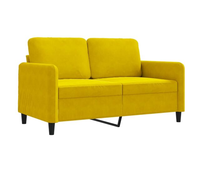 Sofá de 2 plazas - sofá de salón - sofá moderno terciopelo amarillo 120 cm