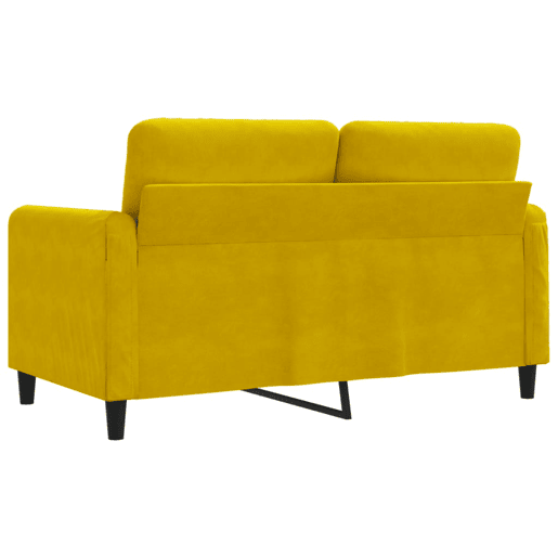 Sofá de 2 lugares - Sofá fixo veludo 120 cm amarelo