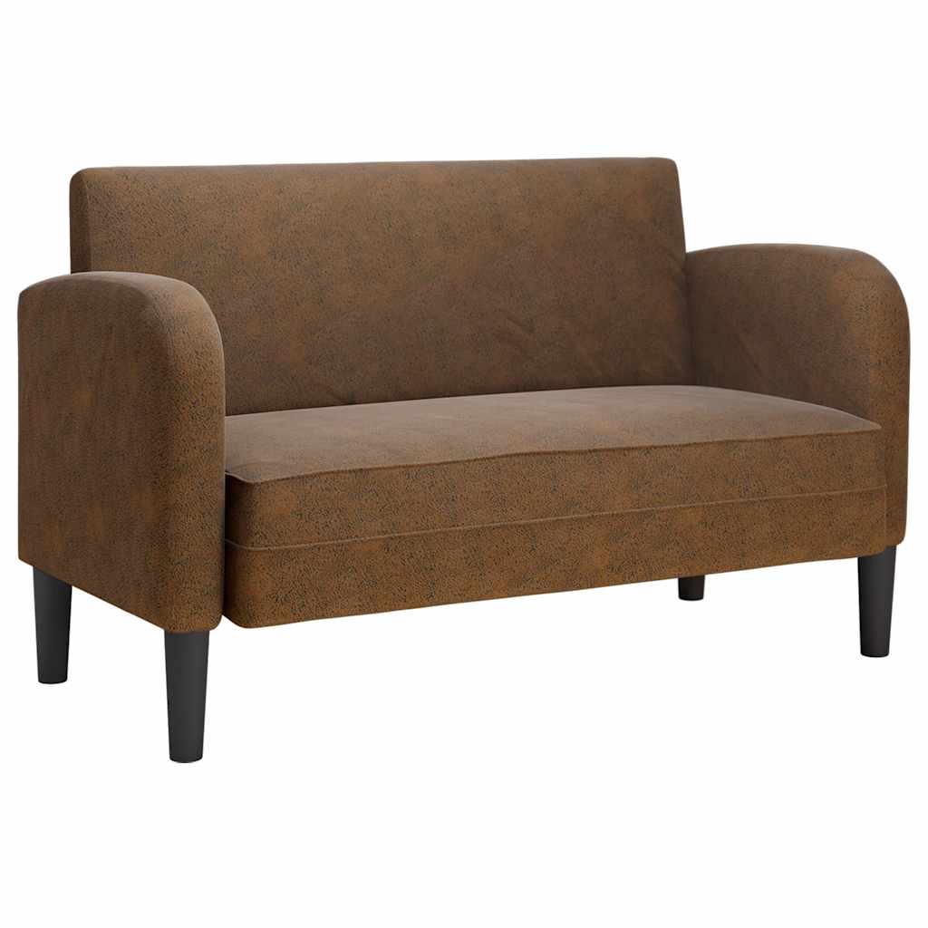 sofa loveseat - sofa de salon marron 110 cm cuero sintetico