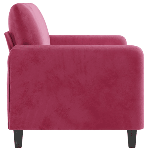 Sofá de 2 lugares - Sofá fixo veludo 140 cm vermelho tinto Sofá de 2 lugares - Sofá fixo veludo 140 cm vermelho tinto