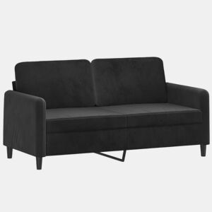 Sofá de 2 lugares - Sofá fixo veludo 140 cm preto