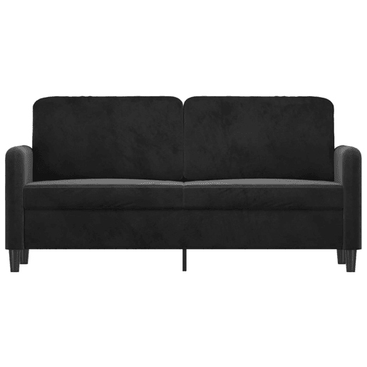 Sofá de 2 lugares - Sofá fixo veludo 140 cm preto Sofá de 2 lugares - Sofá fixo veludo 140 cm preto
