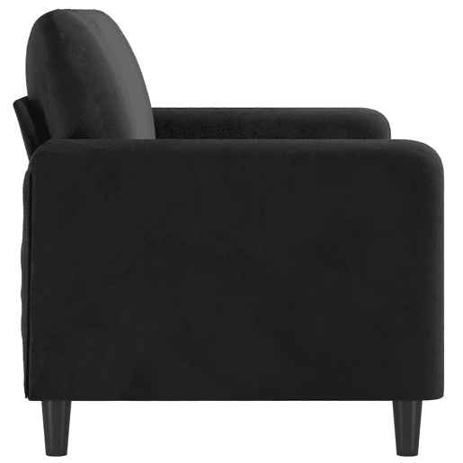 Sofá de 2 lugares - Sofá fixo veludo 140 cm preto Sofá de 2 lugares - Sofá fixo veludo 140 cm preto