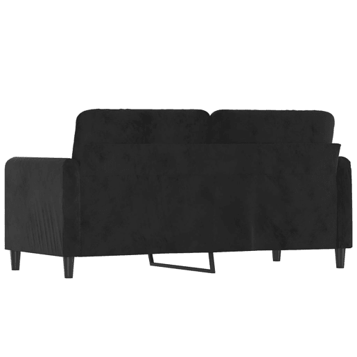 Sofá de 2 lugares - Sofá fixo veludo 140 cm preto Sofá de 2 lugares - Sofá fixo veludo 140 cm preto