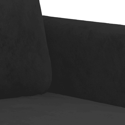 Sofá de 2 lugares - Sofá fixo veludo 140 cm preto Sofá de 2 lugares - Sofá fixo veludo 140 cm preto