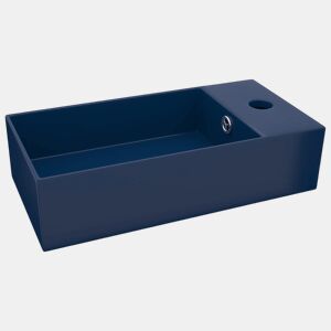 Lavatório - Lavabo - Pia de banheiro WC c extravasamento cerâmica azul-escuro