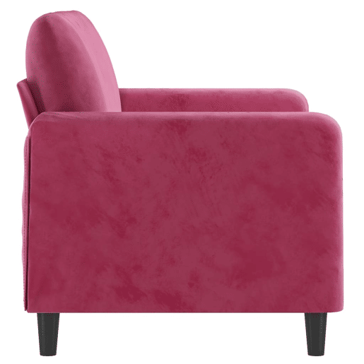 Sofá de 2 lugares - Sofá fixo veludo 120 cm vermelho tinto Sofá de 2 lugares - Sofá fixo veludo 120 cm vermelho tinto