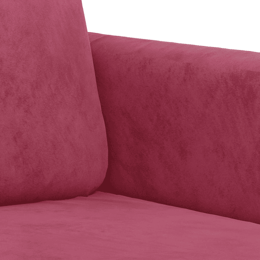 Sofá de 2 lugares - Sofá fixo veludo 120 cm vermelho tinto Sofá de 2 lugares - Sofá fixo veludo 120 cm vermelho tinto