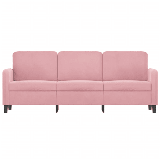 Sofá de 3 lugares - Sofá fixo 180 cm veludo rosa