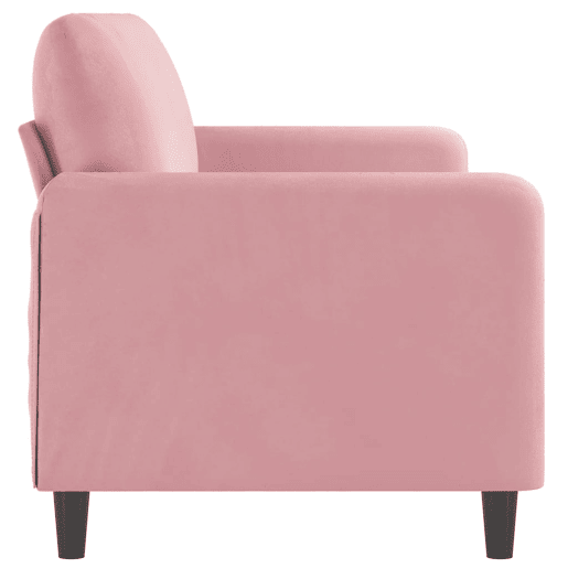 Sofá de 3 lugares - Sofá fixo 180 cm veludo rosa