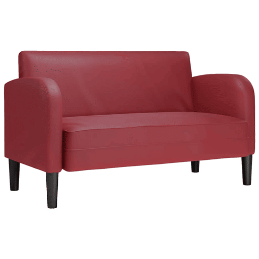 Sofá-luvas - Sofá fixo 110 cm couro artificial vermelho tinto Sofá-luvas - Sofá fixo 110 cm couro artificial vermelho tinto