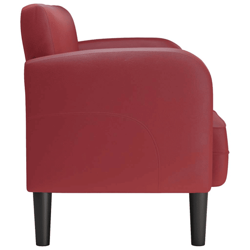 Sofá-luvas - Sofá fixo 110 cm couro artificial vermelho tinto Sofá-luvas - Sofá fixo 110 cm couro artificial vermelho tinto