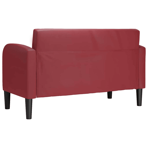 Sofá-luvas - Sofá fixo 110 cm couro artificial vermelho tinto Sofá-luvas - Sofá fixo 110 cm couro artificial vermelho tinto
