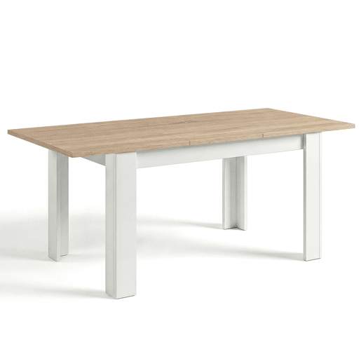 Mesa de comedor extensible Danna Artik White (Branco mate) - Carvalho canadiano 123 x 78 x 75 cm