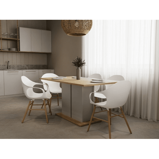 Mesa de jantar AMBIHOME ESSENCE - BrancoCarvalho, 160cm