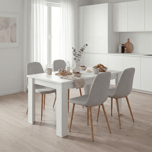 Mesa de comedor extensible Danna Artik White (Branco mate) 123 x 78 x 75 cm