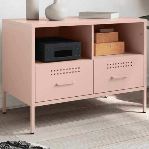 Móvel de TV - Modulo de TV - Armário de TV 68x39x50,5 cm aço rosa