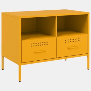 Móvel de TV - Modulo de TV - Armário de TV 68x39x50,5 cm aço amarelo mostarda