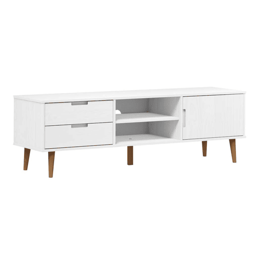 Móvel de TV - Modulo de TV - Armário de TV MOLDE 158x40x49 cm pinho maciço branco