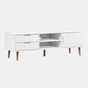 Móvel de TV - Modulo de TV - Armário de TV MOLDE 158x40x49 cm pinho maciço branco
