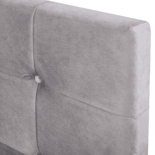 Cama estofada com arrumação - 140x200cm - tecido aveludado - cabeceira regulável com desenho de blocos - Cinzento