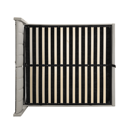 Cama contentora estofada em pele sintética - 160x200 cm - com porta USB e LED - cabeceira de ângulo ajustável - Cinzento