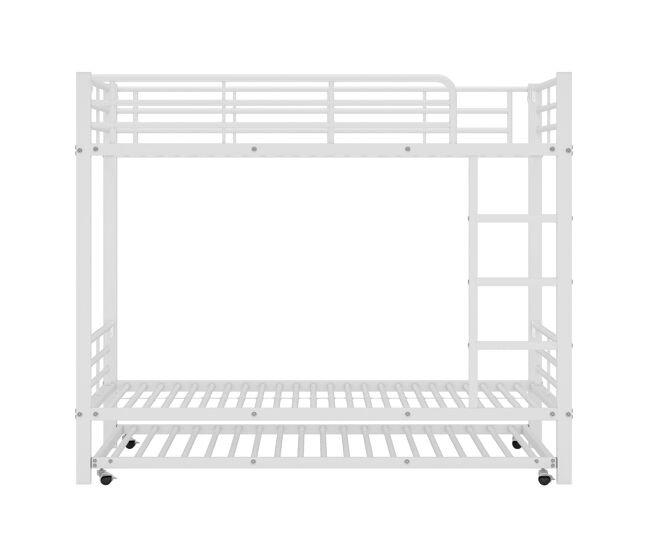 Litera de hierro forjado 90x200 cm - con cama nido 90x190cm - blanco