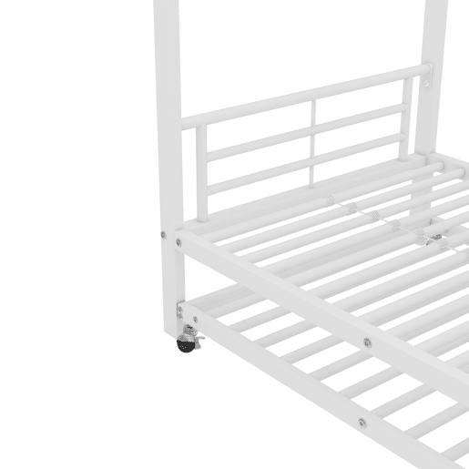 Beliche em ferro forjado 90x200 cm - com cama com gavetão 90x190cm - Branco