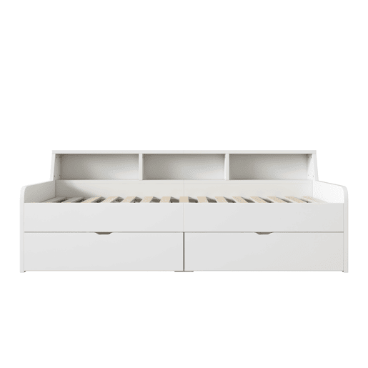 Sofá-cama - Sofá-cama 90x200 cm com 2 gavetas - Branco Sofá-cama - Sofá-cama 90x200 cm com 2 gavetas - Branco