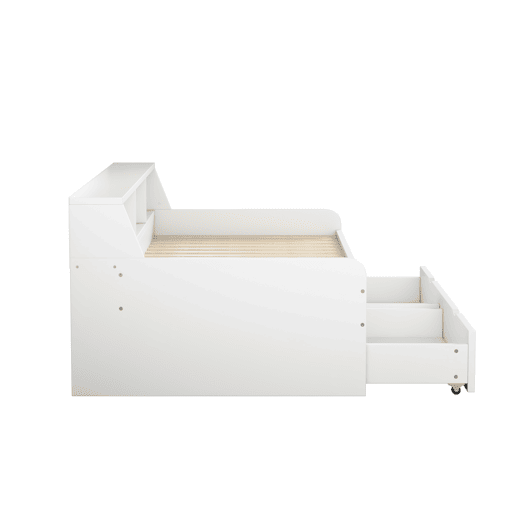 Sofá-cama - Sofá-cama 90x200 cm com 2 gavetas - Branco Sofá-cama - Sofá-cama 90x200 cm com 2 gavetas - Branco