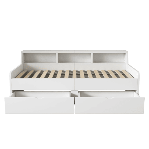 Sofá-cama - Sofá-cama 90x200 cm com 2 gavetas - Branco Sofá-cama - Sofá-cama 90x200 cm com 2 gavetas - Branco