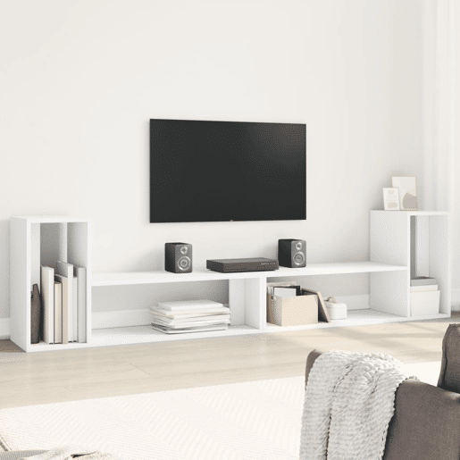 móveis de TV - Armários TV 2 pcs 100x30x50 cm derivados de madeira branco