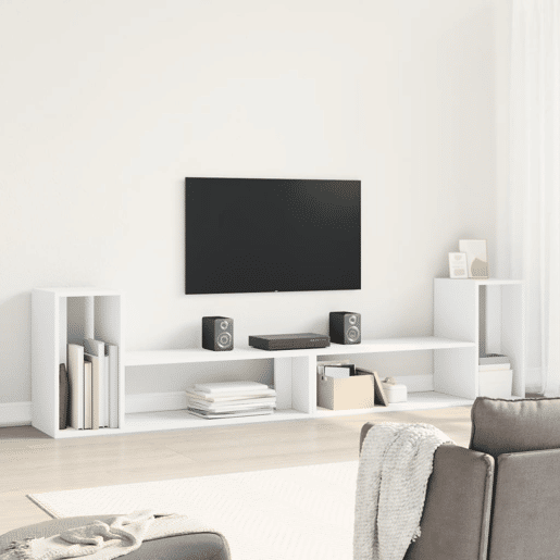 móveis de TV - Armários TV 2 pcs 100x30x50 cm derivados de madeira branco