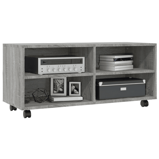 Móvel de TV - Modulo de TV - Armário de TV com rodas 90x35x35cm derivados madeira cinza sonoma