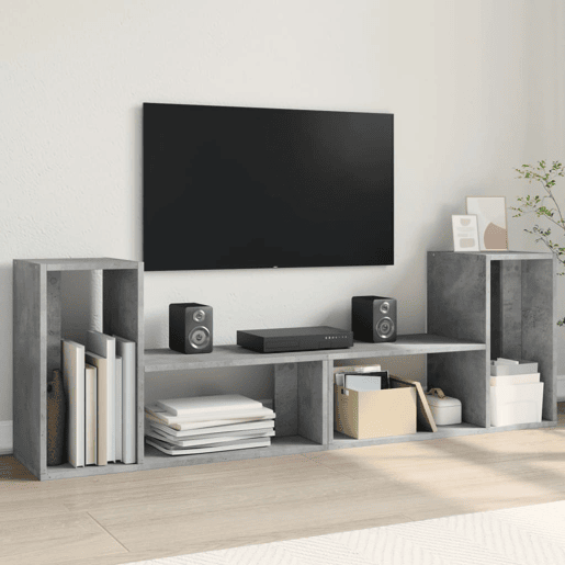 móveis de TV - Armários TV 2pcs 75x30x50 cm derivados madeira cinza cimento
