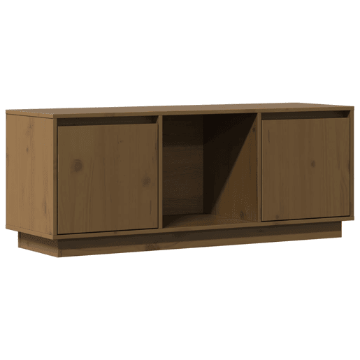 Móvel de TV - Modulo de TV - Armário de TV 110,5x35x44 cm madeira de pinho maciça castanho mel