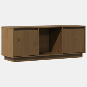 Móvel de TV - Modulo de TV - Armário de TV 110,5x35x44 cm madeira de pinho maciça castanho mel