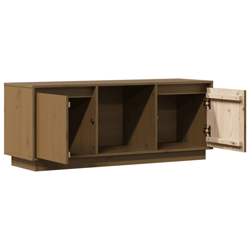 Móvel de TV - Modulo de TV - Armário de TV 110,5x35x44 cm madeira de pinho maciça castanho mel