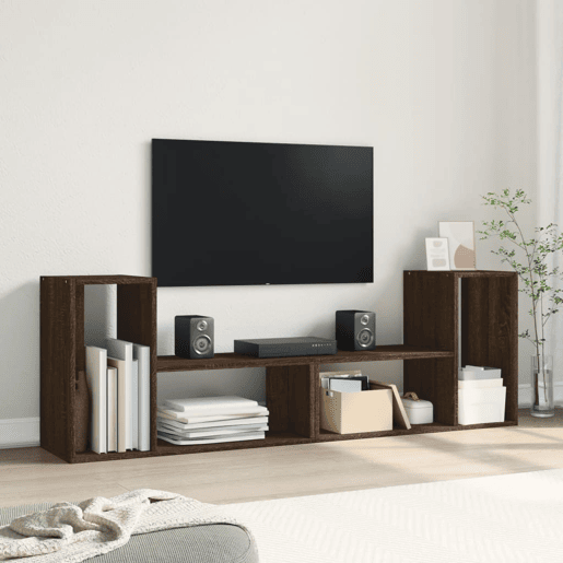 móveis de TV - Armários TV 2 pcs 75x30x50 cm deriv. madeira carvalho castanho