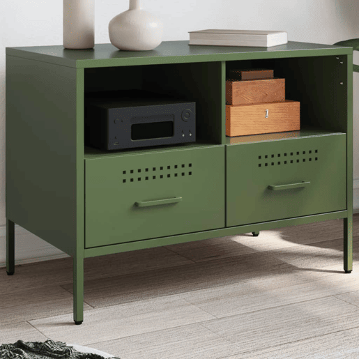 Móvel de TV - Modulo de TV - Armário de TV 68x39x50,5 cm aço verde-azeitona