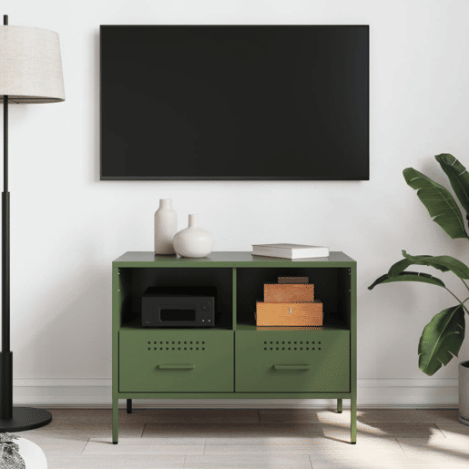 Móvel de TV - Modulo de TV - Armário de TV 68x39x50,5 cm aço verde-azeitona