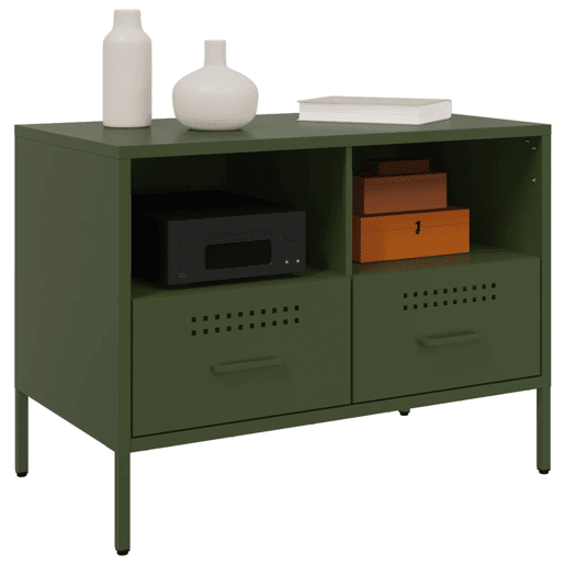 Móvel de TV - Modulo de TV - Armário de TV 68x39x50,5 cm aço verde-azeitona