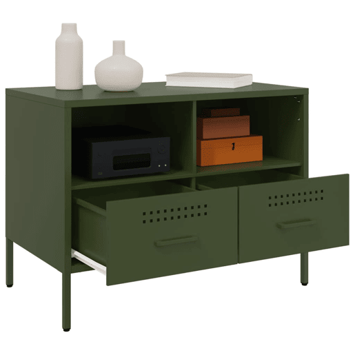 Móvel de TV - Modulo de TV - Armário de TV 68x39x50,5 cm aço verde-azeitona