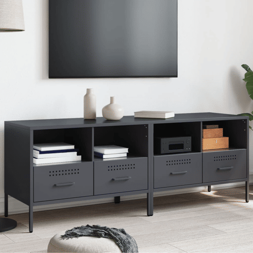 móveis de TV - Armários TV 2 pcs 68x39x50,5 cm aço antracite