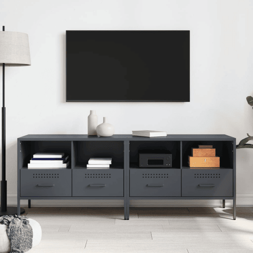móveis de TV - Armários TV 2 pcs 68x39x50,5 cm aço antracite
