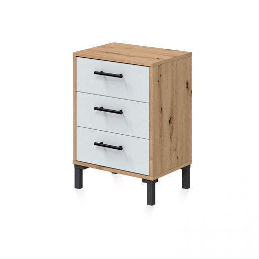 Mesa de cabeceira Leia Artik Branco (Branco mate) - Carvalho Nodi 40 x 55 x 33 cm