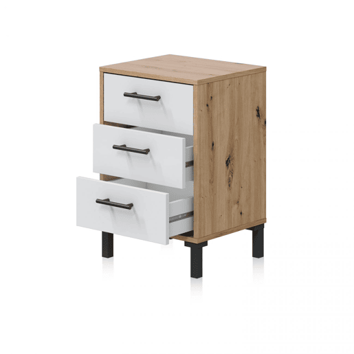 Mesa de cabeceira Leia Artik Branco (Branco mate) - Carvalho Nodi 40 x 55 x 33 cm