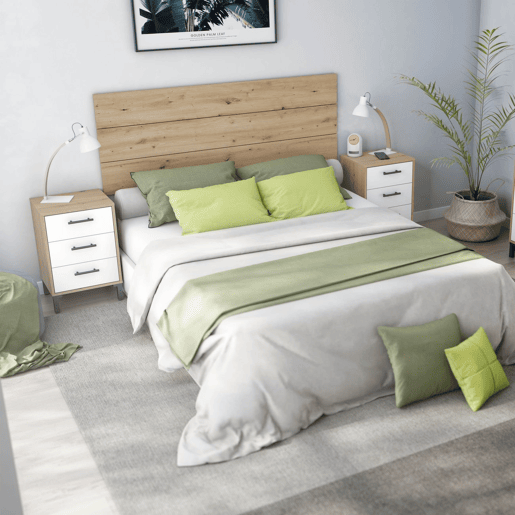 Mesa de cabeceira Leia Artik Branco (Branco mate) - Carvalho Nodi 40 x 55 x 33 cm
