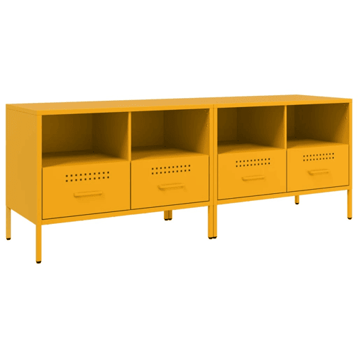 móveis de TV - Armários TV 2 pcs 68x39x50,5 cm aço amarelo mostarda