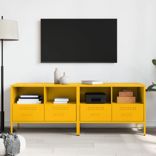 móveis de TV - Armários TV 2 pcs 68x39x50,5 cm aço amarelo mostarda